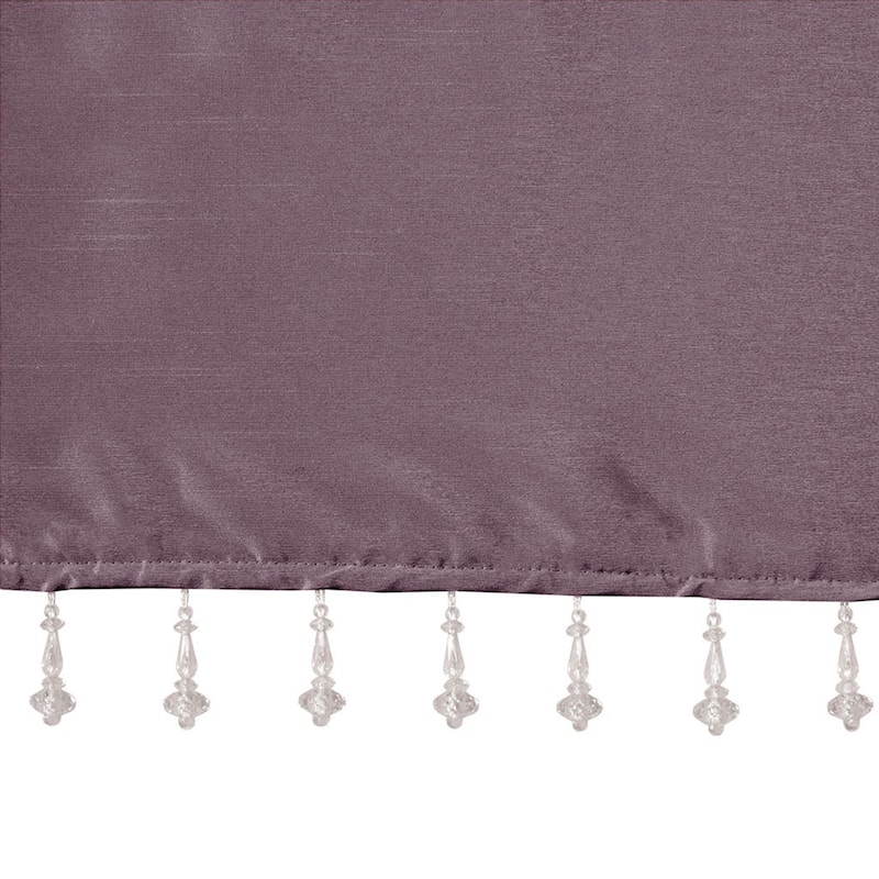 Madison Park Natalie Lightweight Faux Silk Valance with Beads - 50x26"