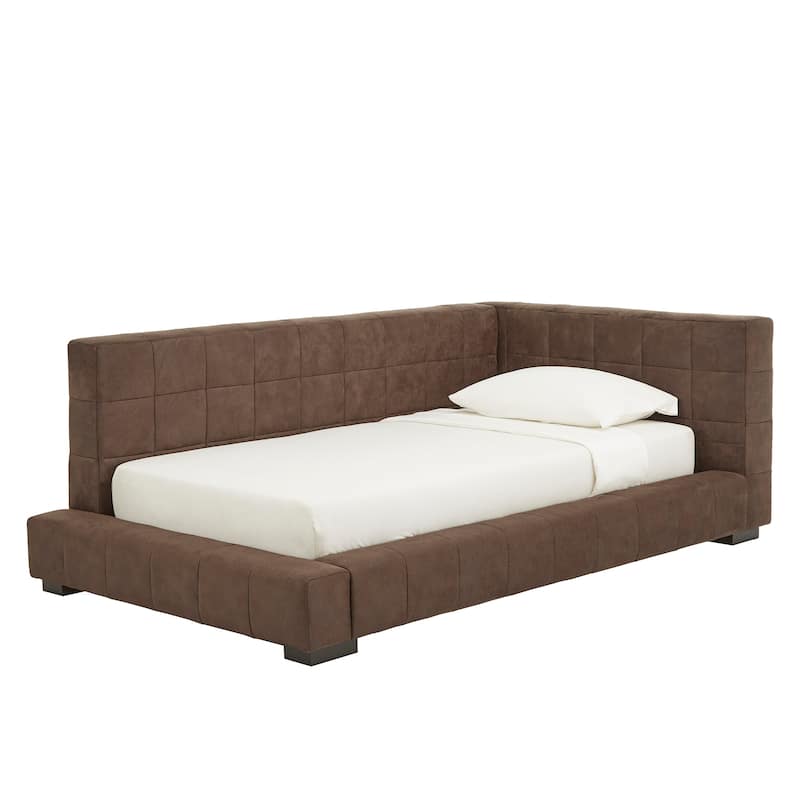 Basingstoke Brown Microfiber Twin Size Lounger by iNSPIRE Q Modern - Twin