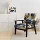 preview thumbnail 4 of 25, Designart "Abstract Pattern With Blue & Golden II" Upholstered Abstract Accent Chair and Modern Arm Chair Arm Chair