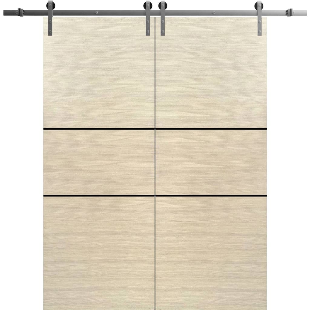 Sturdy Double Barn Door 36 x 80 with Planum 0014 Natural Veneer with 13FT
