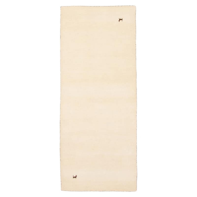 Kashkuli Gabbeh Cream Rug 2'6" x 6'4" - 2'6 x 6'4 - Cream - 2'6 x 6'4