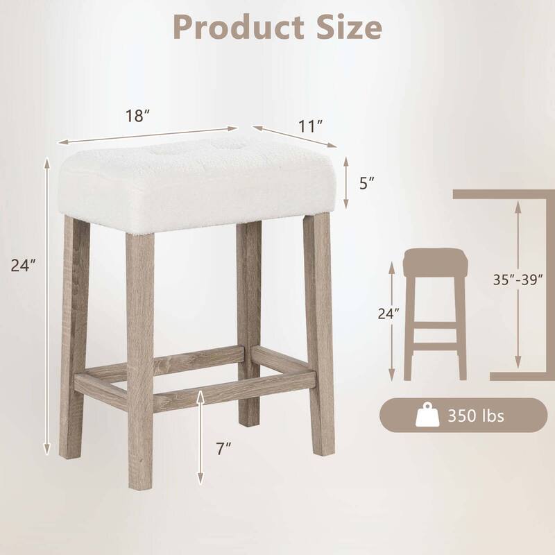 2/4PCS Sherpa Bar Stools Counter Height Kitchen Bar Stools