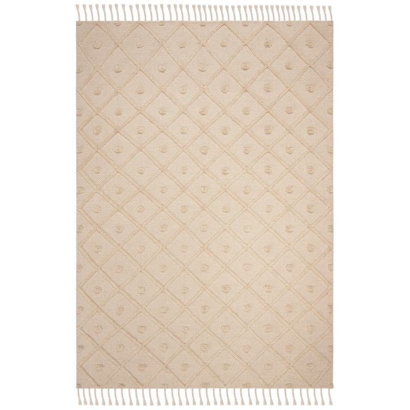 SAFAVIEH Handmade Kenya Eguzkiñe Trellis Wool Rug - 6' x 9' - Ivory