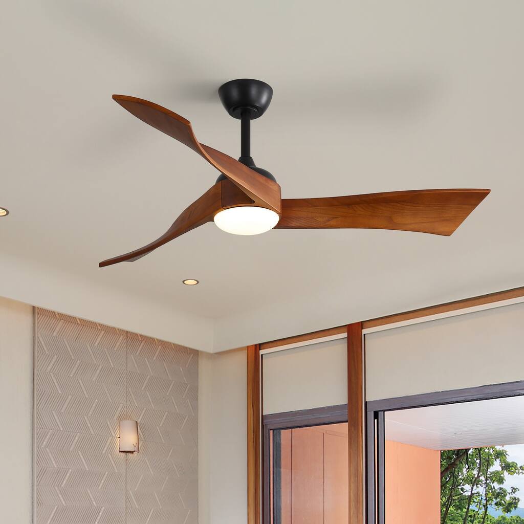 Sofucor 52 Inch Farmhouse Indoor&Outdoor Ceiling Fan with Remote,LED Light Optional