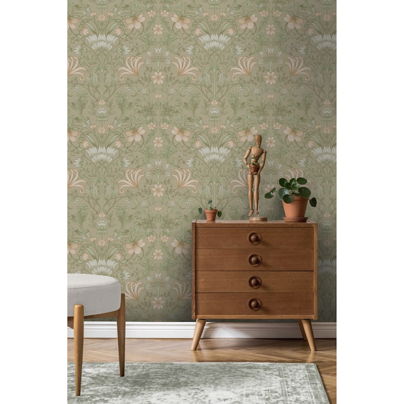 Vintage Floral Non-Pasted Wallpaper – 396 in x 20.8 in