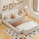 preview thumbnail 3 of 20, 2-Pieces Bedroom Sets, Queen Size Velvet Platform Bed Frame Tufted Upholstered Bed with Rectangular Upholstered Ottoman