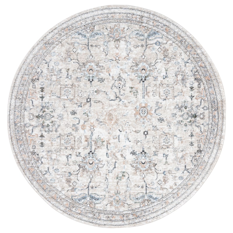 SAFAVIEH Jasmine Drema Vintage Rug - 5'3" Round - Grey/Blue
