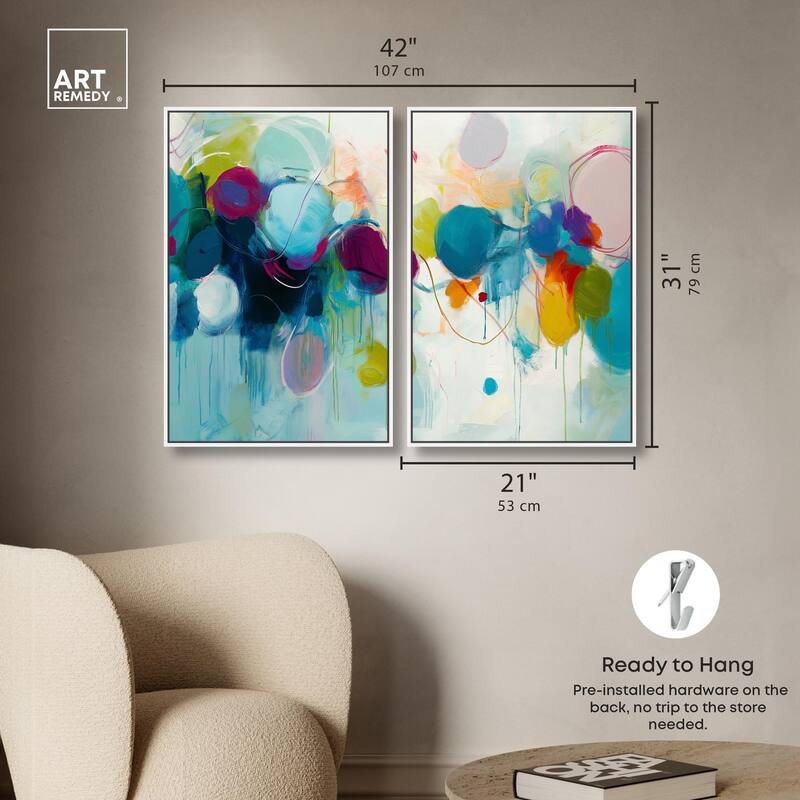 Expressive Flow I Canvas Set of 2 by Art Remedy
