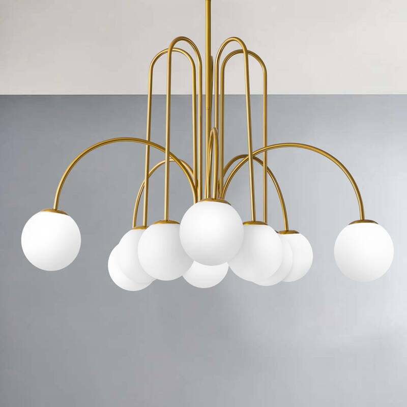 Modern Sputnik Glass Bubble Chandelier in Gold for Dining Room
