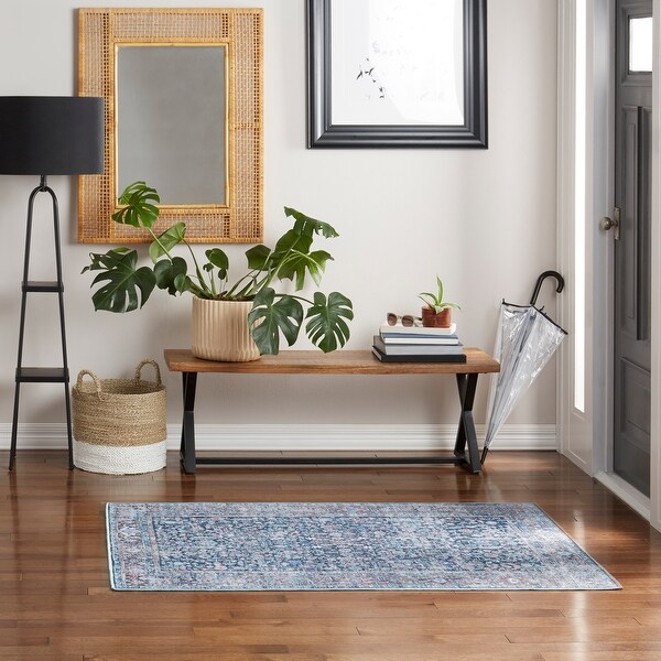 Everwash Callaghan Edith Distressed Vintage Machine Washable Area