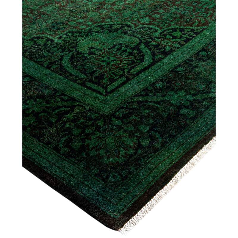 Overdyed One-of-a-Kind Hand-Knotted Area Rug - Green - 6' 1" x 9' 0"