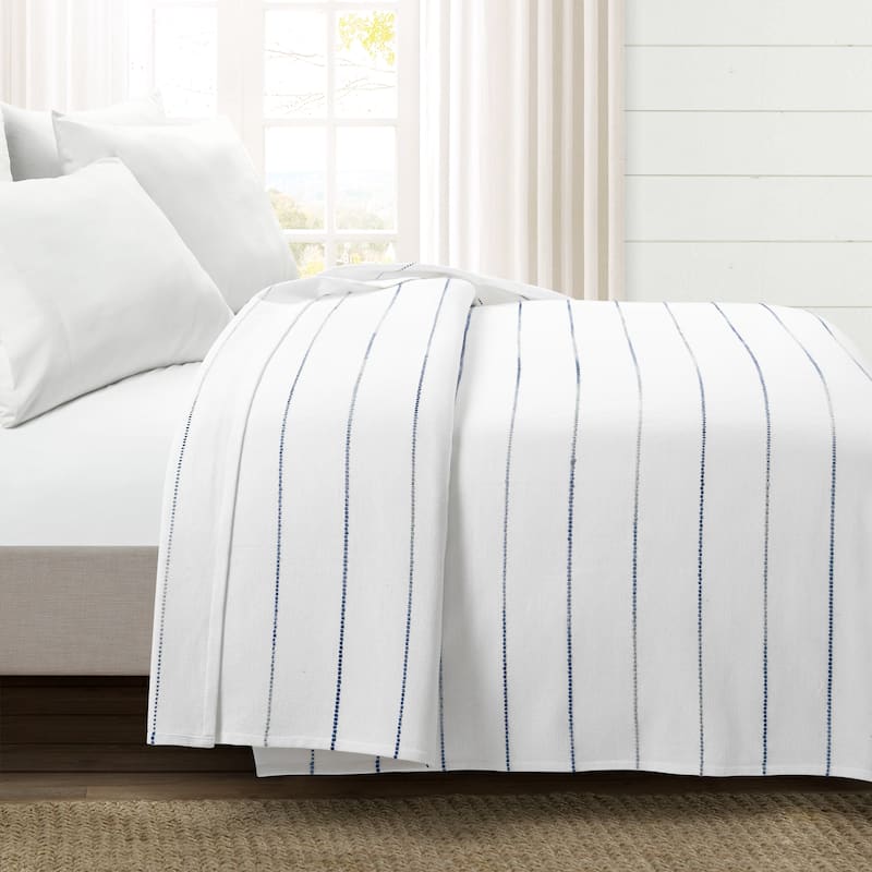Lush Decor Ombre Stripe Yarn Dyed Cotton Oversized Blanket/Coverlet