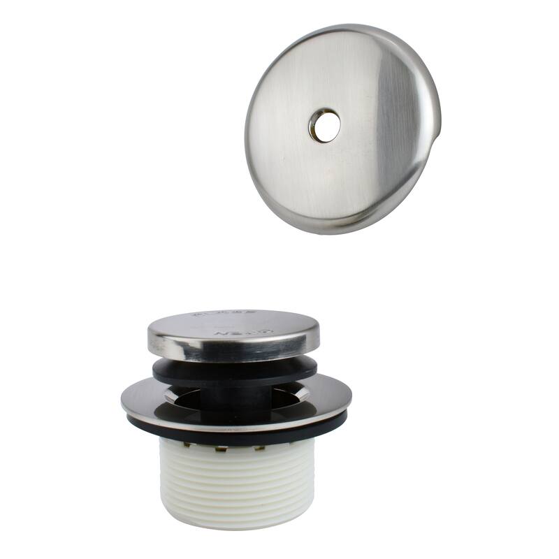 Keeney Foot Lok Stop Bathtub Drain Trim Kit - Brushed Nickel