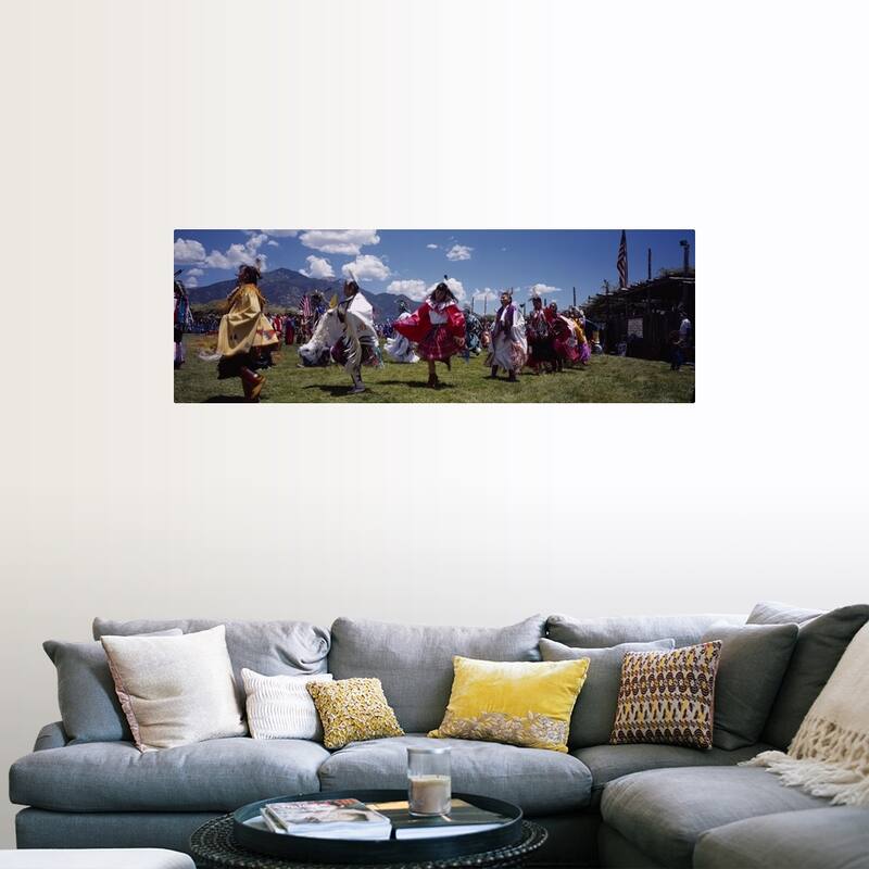 "Red Indians at a Pow-Wow, Taos, New Mexico" Poster Print - Multi - 60" x 20"
