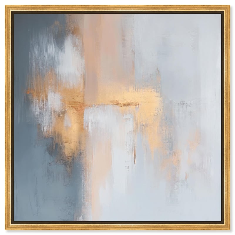Coral Hues Canvas by Art Remedy - Gold - 24" x 24"