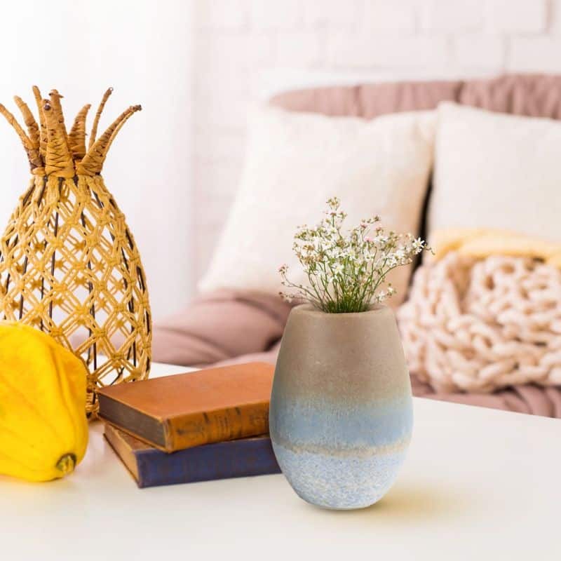 Ombre Coastal Ceramic Vases Set of Two with Elegant Gradient Finish