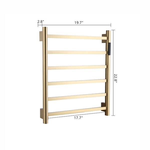 6 Stainless Steel Bars Wall Mounted Electric Heated Towel Drying Rack ...