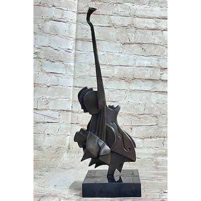 Salvador Dali Abstract Surrealism Modern Art Guitar Bronze Sculpture Statue