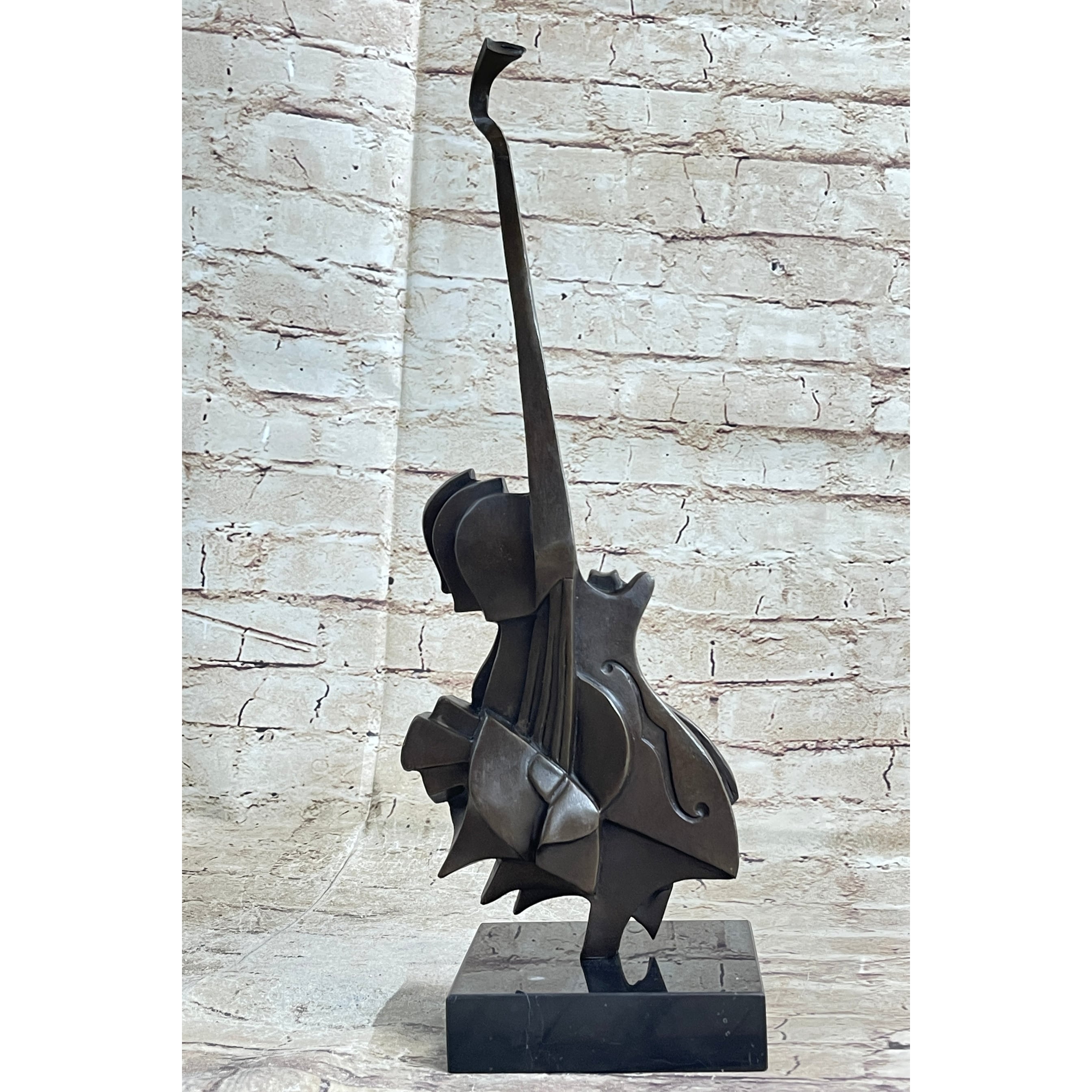 Salvador Dali Abstract Surrealism Modern Art Guitar Bronze Sculpture Statue