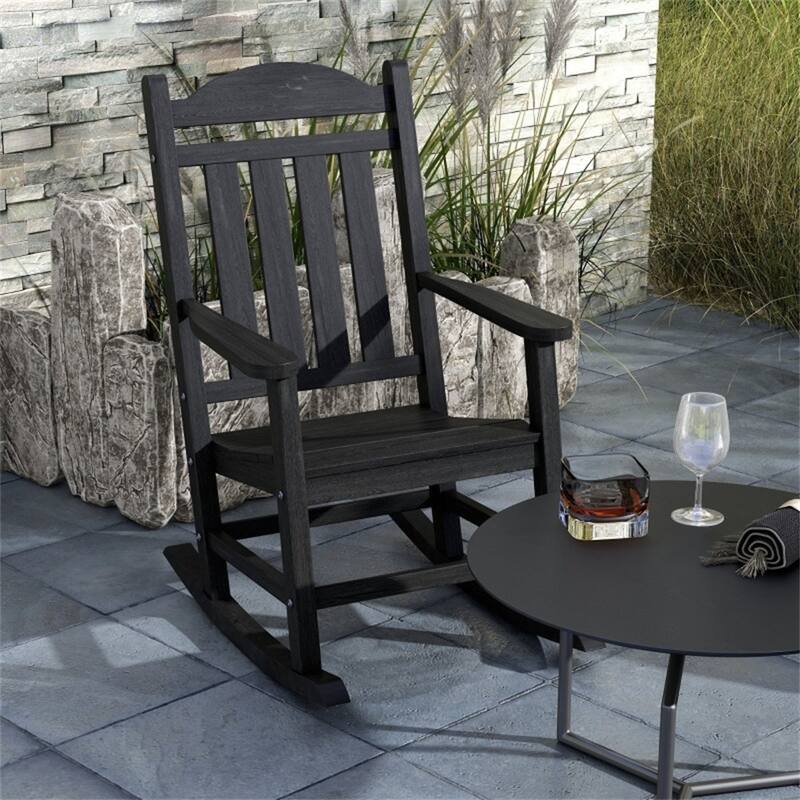 Outdoor Rocking Chair HDPE Weather Resistant Patio Garden Chair
