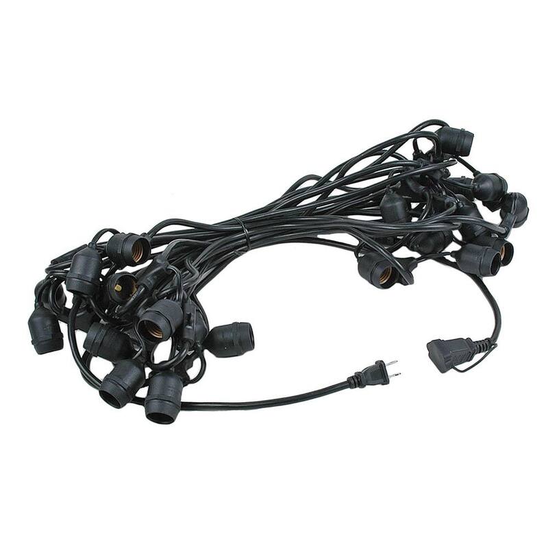 48 Foot LED Filament S14 Suspended Edison Outdoor Market Patio String Lights - Suspended Socket