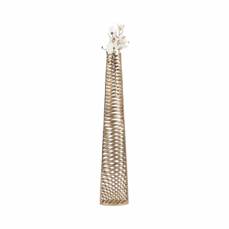 Sagebrook Home Elegant Floor Vase in Gold - Decorative Tall Vase for Posh Interiors, Aluminum, Home Decor Essentials