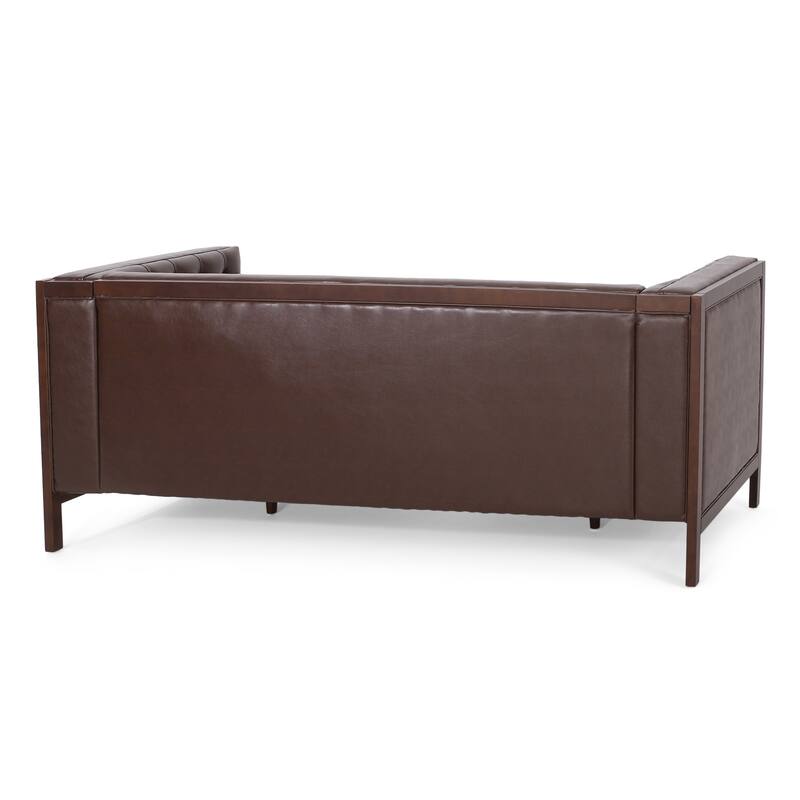 Roomfitters Chesterfield 3-Seater Sofa, Tufted Faux Leather Couch for Living Room