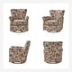 preview thumbnail 35 of 53, HULALA HOME Georg Transitional Floral Fabric Swivel Rocker Chair with Removable Backrest and Rolled Armrest Set of 2