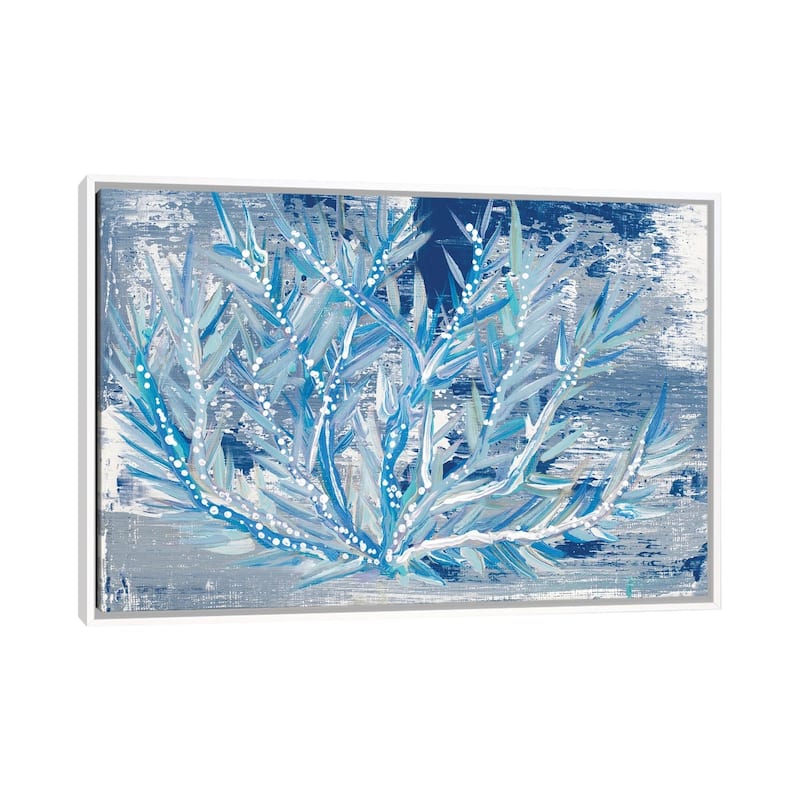 iCanvas "Azul Dotted Coral Horizontal" by Gina Ritter Framed Canvas Print - White - 26x40