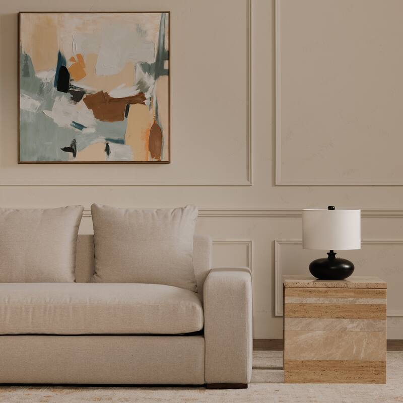 NADAAL STUDIOS Cavan Sofa, Wide Track Arms, Reversible Back Cushions, Feather-Fiber Bench Seat, Ivory