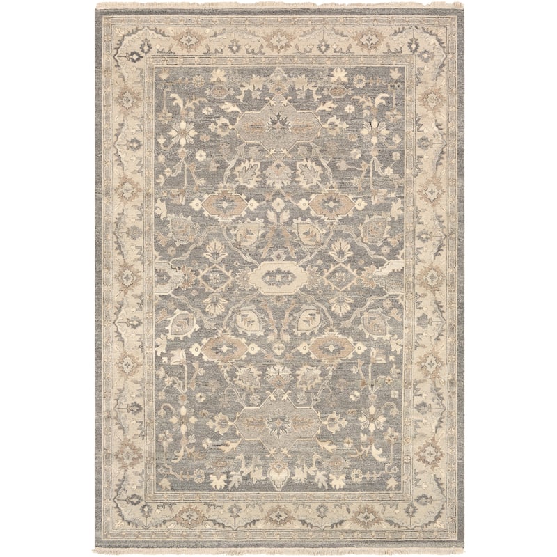 Hand-knotted Bovina Semi-worsted New Zealand Wool Area Rug - 6' x 9' - Grey