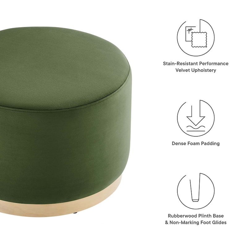 Tilden 16"/23"/29"/38" Performance Velvet Upholstered Ottoman