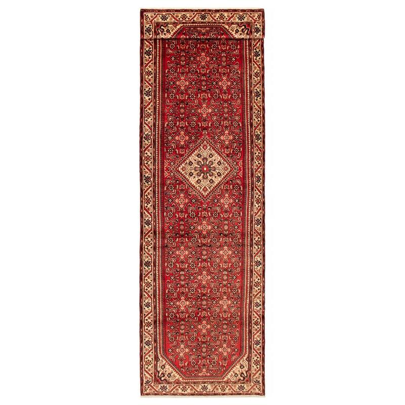 ECARPETGALLERY Hand-knotted Andelz Red Wool Rug - 3'8 x 13'2 - Red - 3'8 x 13'2