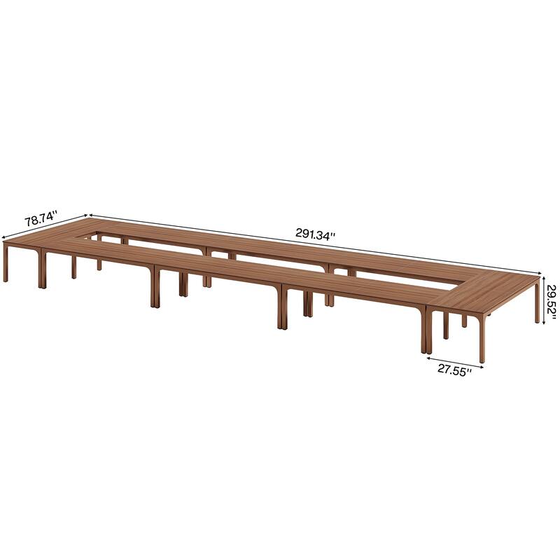 78.74-Inch Conference Table Set,13FT Conference Room Table, Large Rectangle Meeting Seminar Tables Set,Long Business Tables