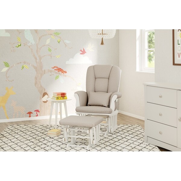 storkcraft tuscany white frame glider and ottoman