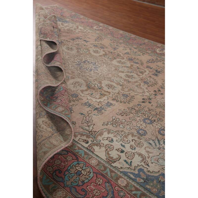 Tabriz Persian Vintage Area Rug Hand-knotted Wool Carpet - 8'10" x 12'10"