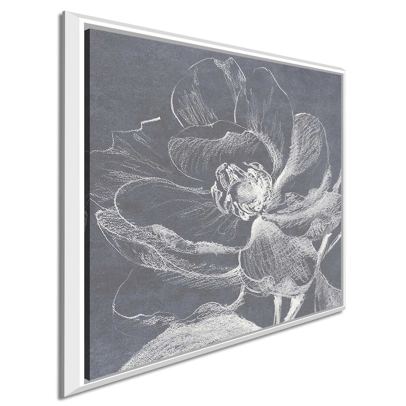 "Neutral Floral Drawing II" Print on Floating Canvas