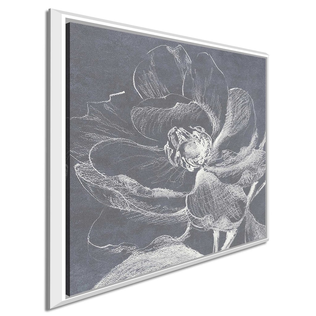 "Neutral Floral Drawing II" Print on Floating Canvas