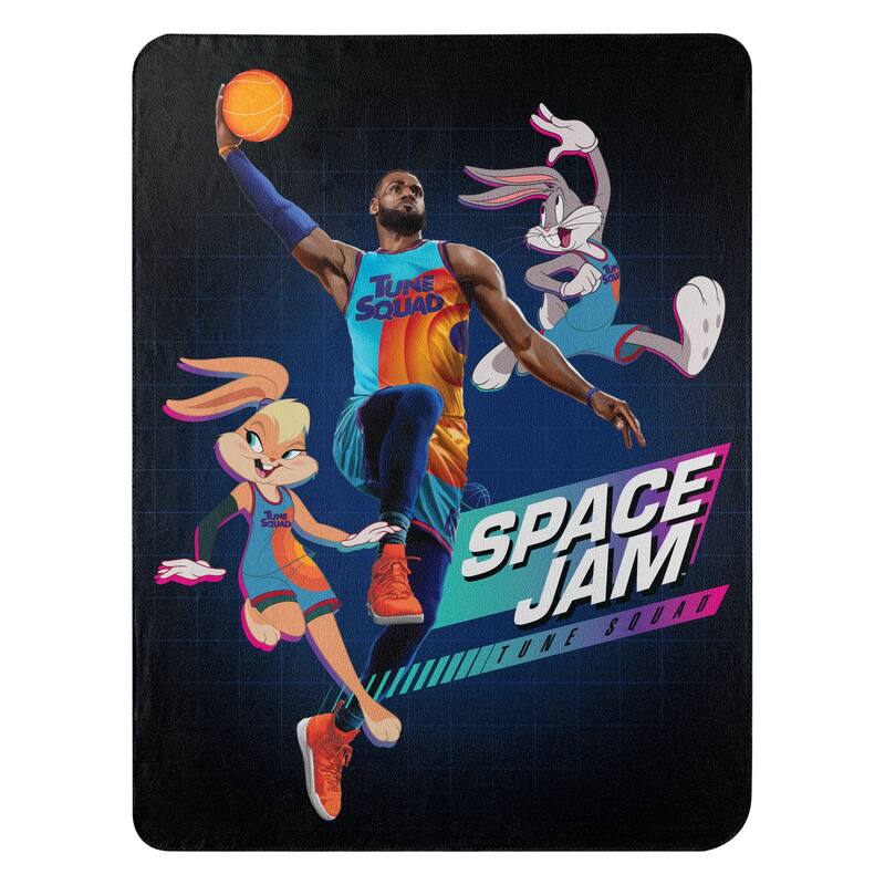 The Northwest Company SPACE JAM 2 JAM ON IT FLEECE THROW 45X60, black
