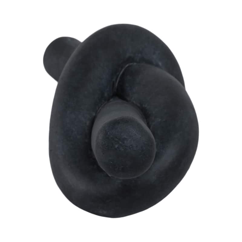 Pottery Cement Decorative Object Knot Home Office Display - 5" Black - 11" x 4.75" x 4.75"