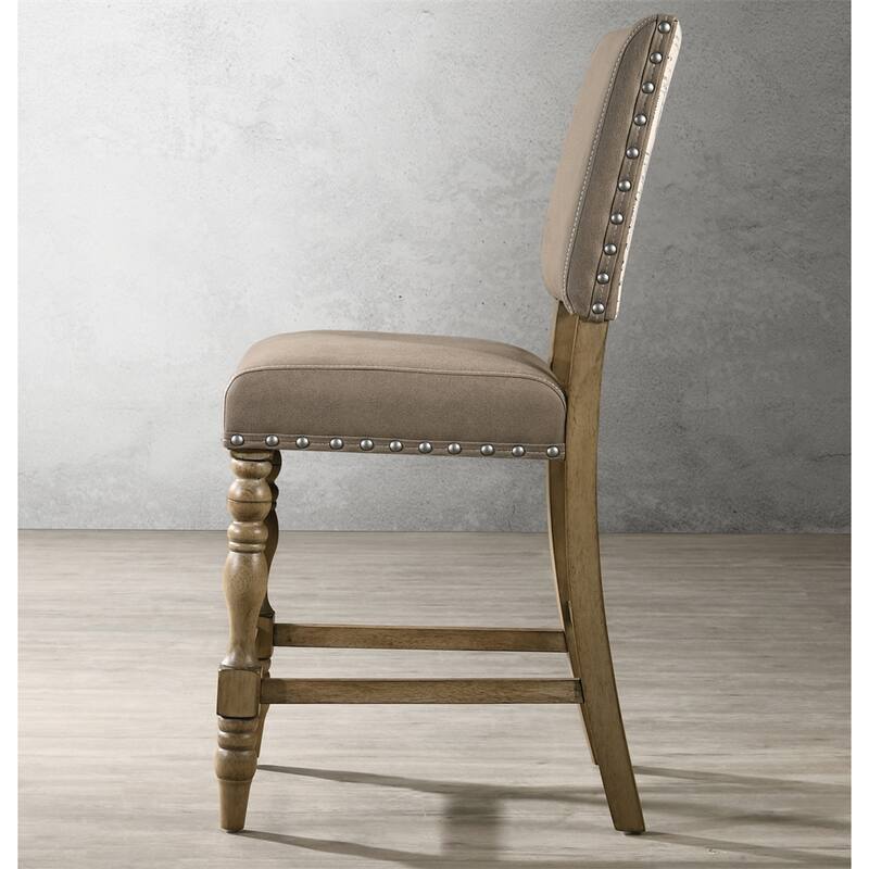 2 PCS Birmingham Script Printed Driftwood Counter Height Dining Chair