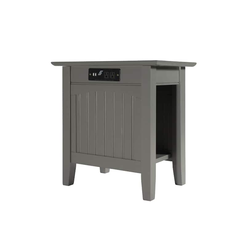 AFI Nantucket Chair Side Table Set of 2 with Built-in Charger
