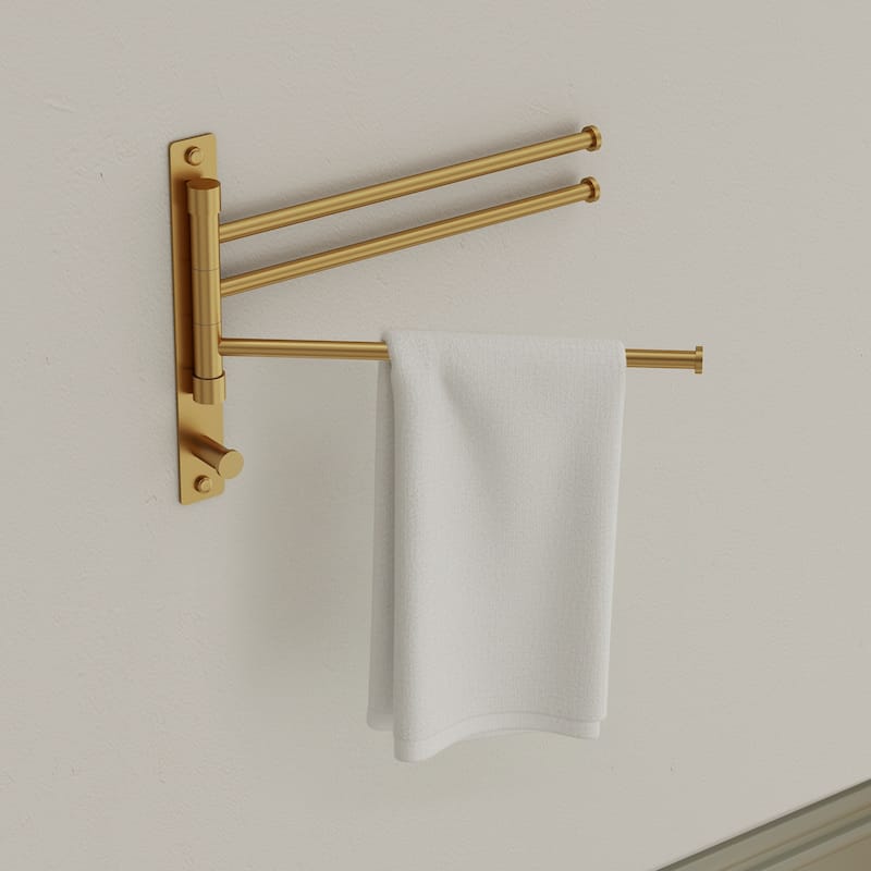 4-Arm Rust-Proof Swivel Towel Rack, 304 Stainless Steel with Hooks