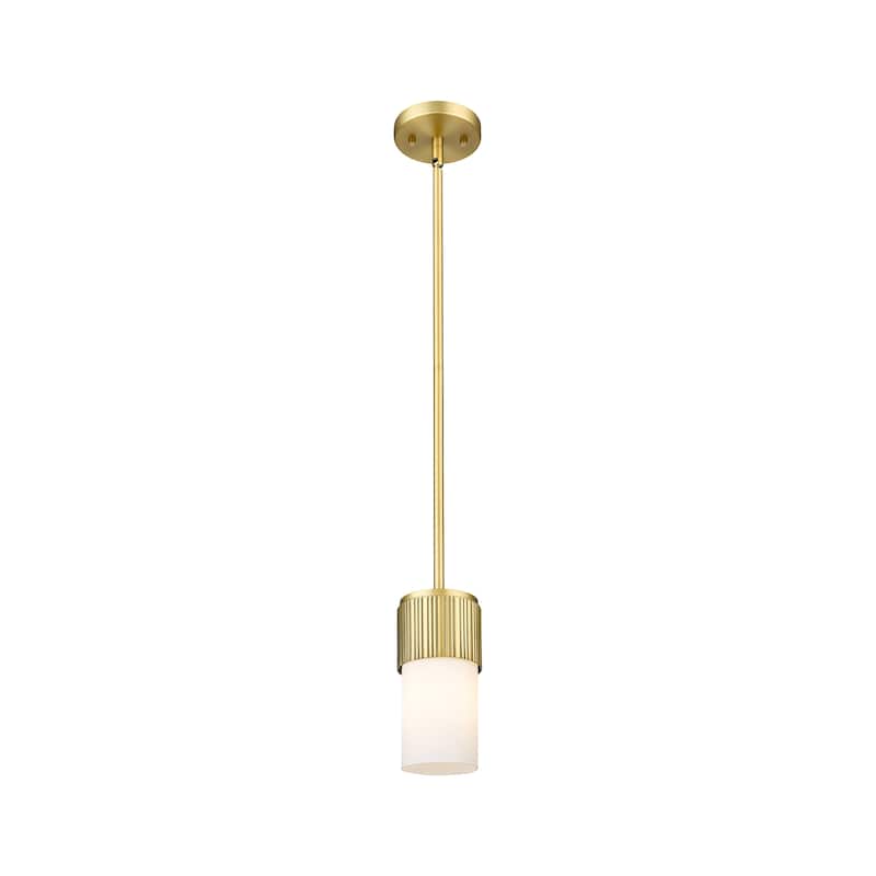 Innovations Lighting Bolivar - 1 Light 7" Stem Hung Pendant - Brushed Brass/Matte White