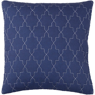 Decorative Wigan Navy 20-inch Throw Pillow Cover