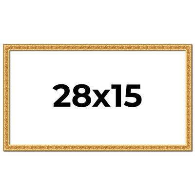 28x15 Frame Gold Real Wood Picture Frame Width 1 inches | Interior