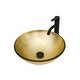preview thumbnail 2 of 28, Artistic Tempered Glass Vessel Bathroom Sink with Faucet and Pop-up Drain Gold