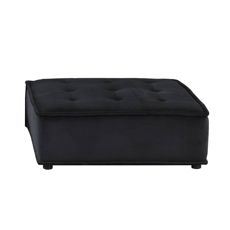 3 Piece Velvet Modular Sectional Sofa with Ottoman