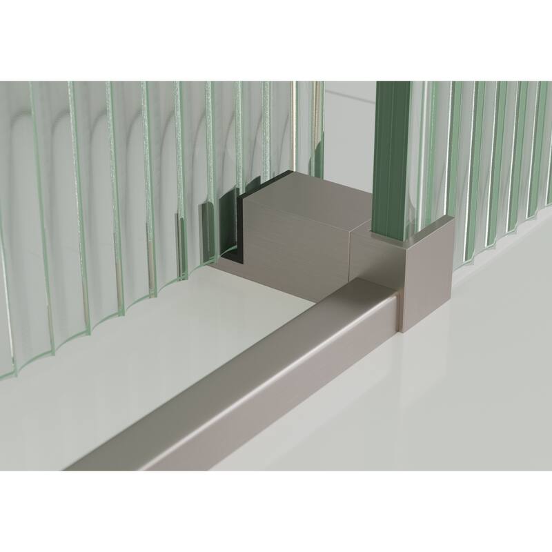 Galaxy 60 in. x 78 in. Fully Frameless Fluted Glass Sliding Shower Doors - Righthand