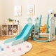 preview thumbnail 3 of 7, Toddler Slide and Swing Set with Extra-long Slide Height Adjustable Swing Basketball Hoop and Climber